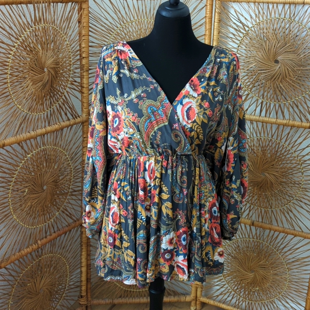 free people lantern sleeves tunic dress